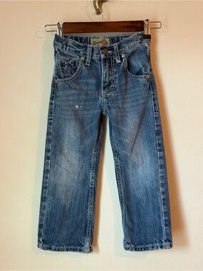 Wrangler Kids 20X Denim Straight-Leg Jeans Blue Wash With Adjustable Waist